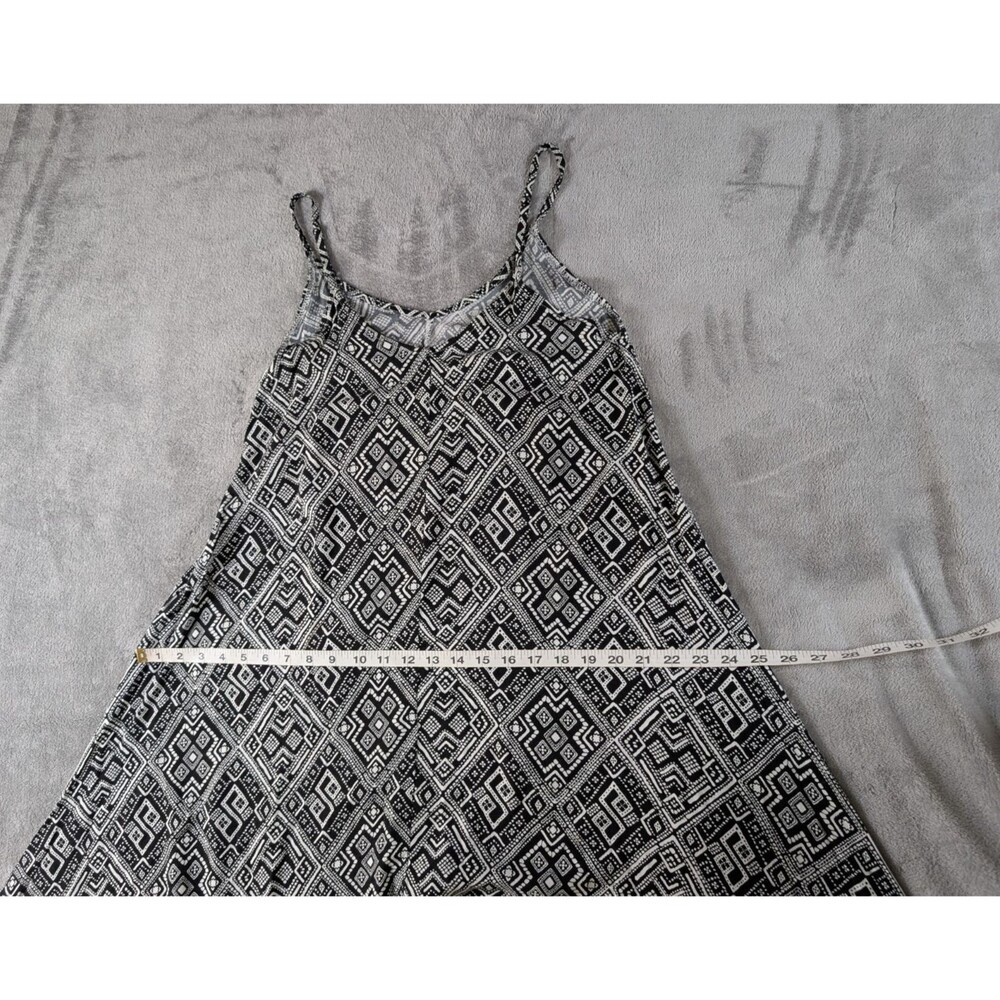 Rue21 Y2K Dress Womens S Black White Geometric Shark Bite Hem Spaghetti Strap - Picture 8 of 9